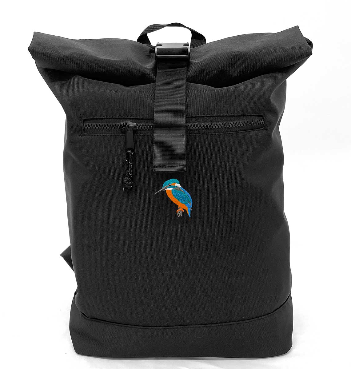 Kingfisher Beach Roll-top Recycled Backpack - Blue Panda