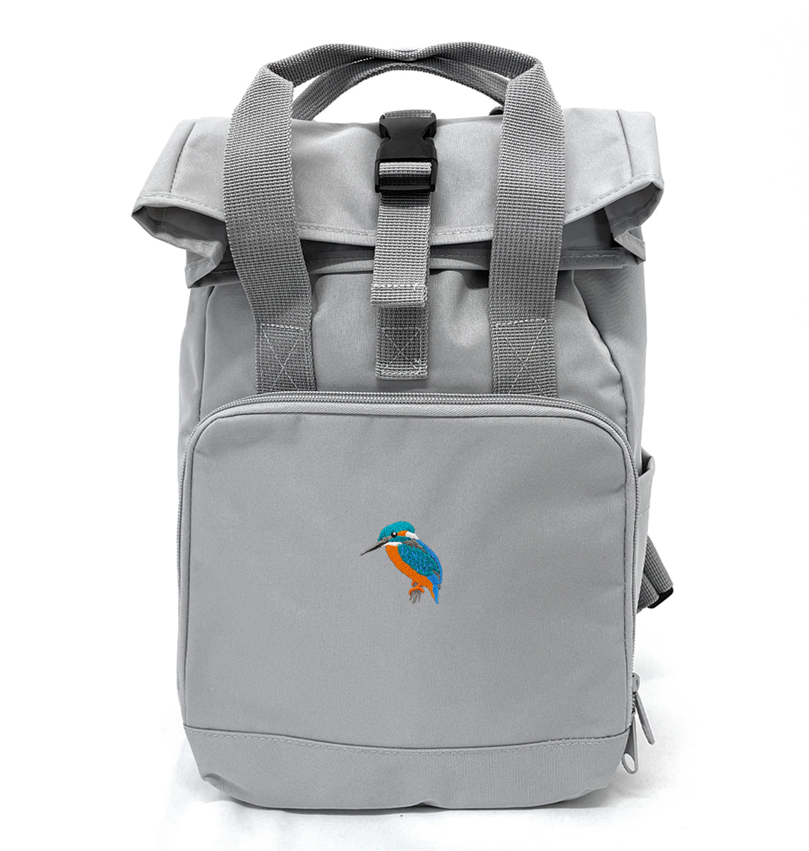Kingfisher Mini Roll-top Recycled Backpack - Blue Panda