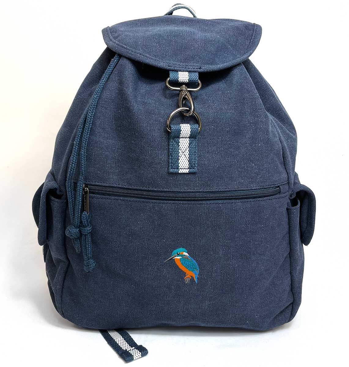 Kingfisher Vintage Canvas Backpack - Blue Panda