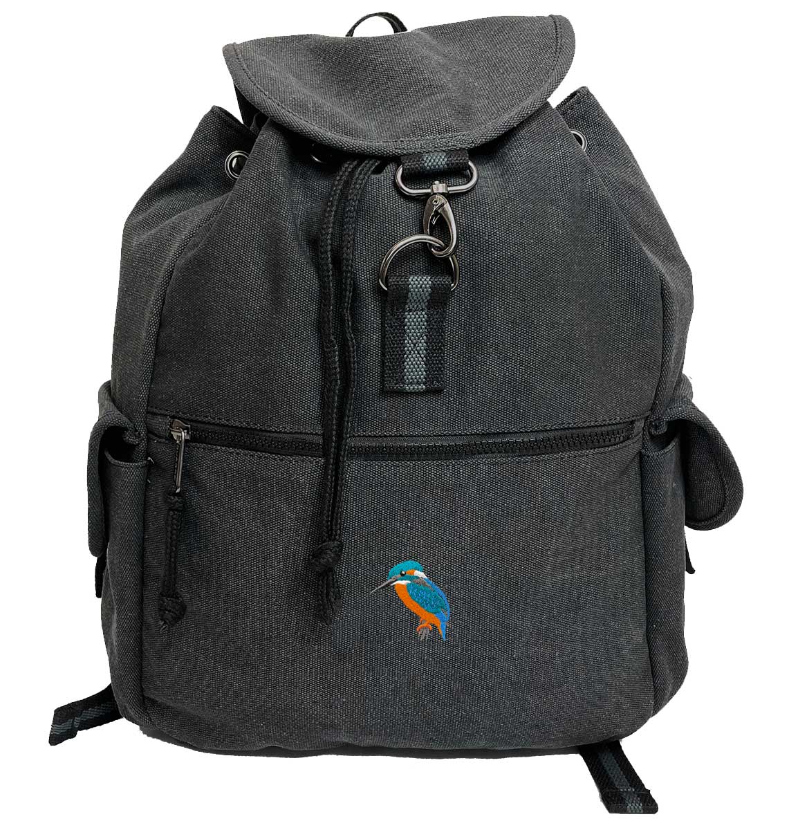Kingfisher Vintage Canvas Backpack - Blue Panda