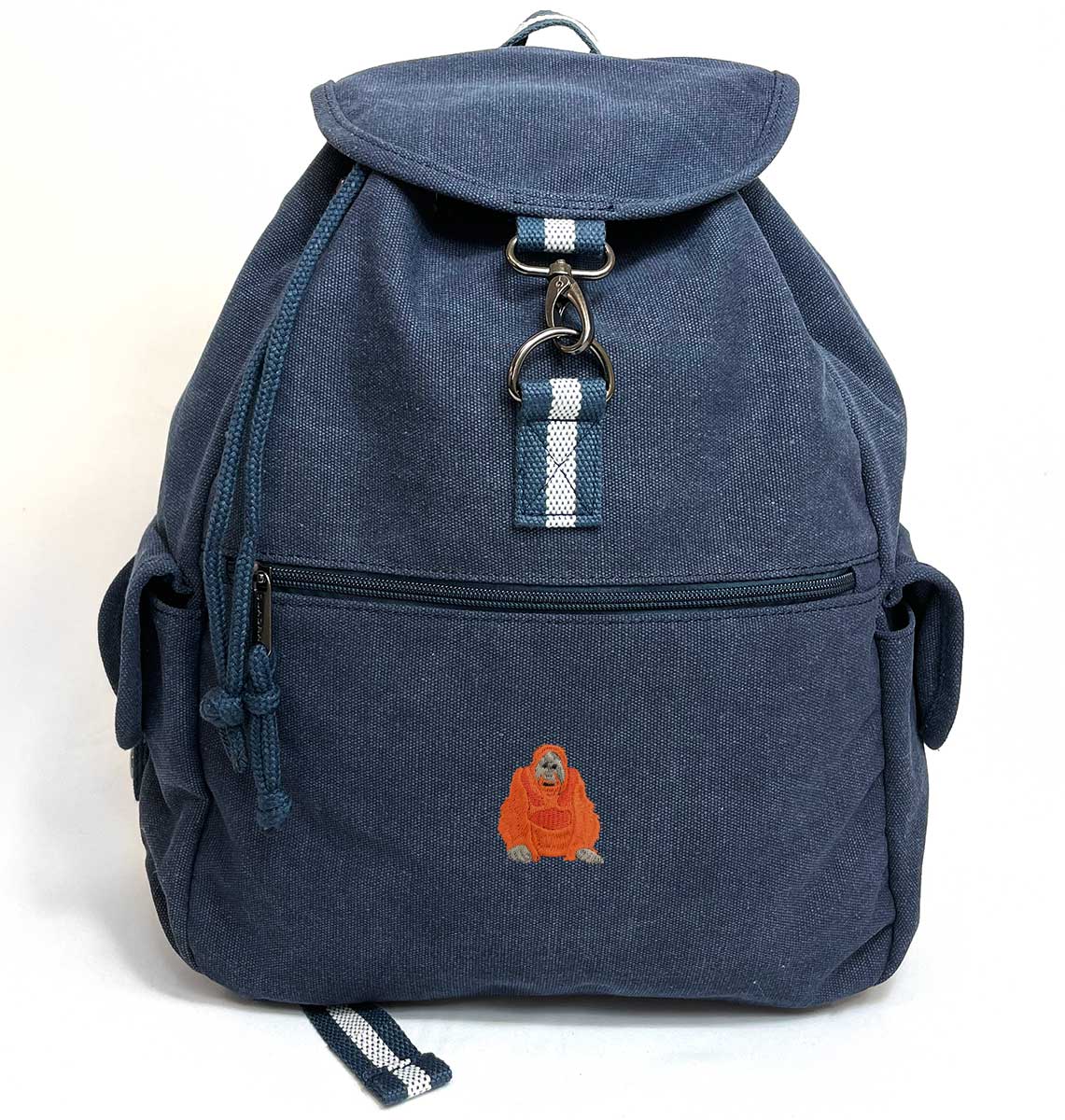 Orangutan Vintage Canvas Backpack - Blue Panda