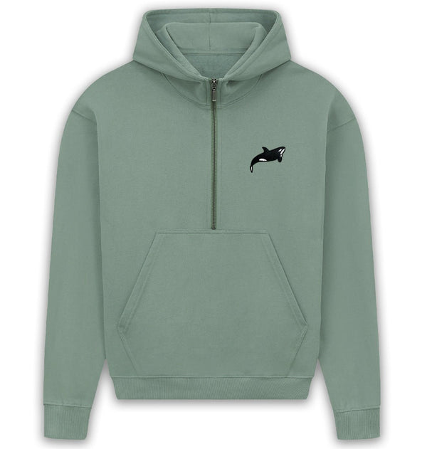 Orca Hoodie - Womens Embroidered Killer Whale Hoodie - Organic