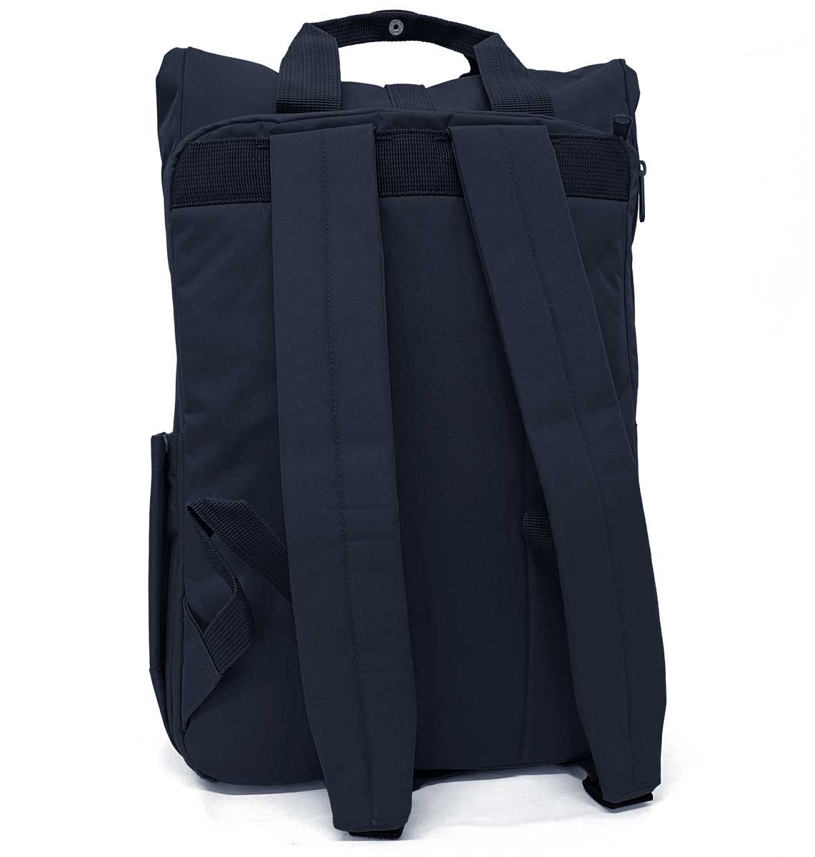 Bulldog Roll-top Laptop Recycled Backpack - Blue Panda