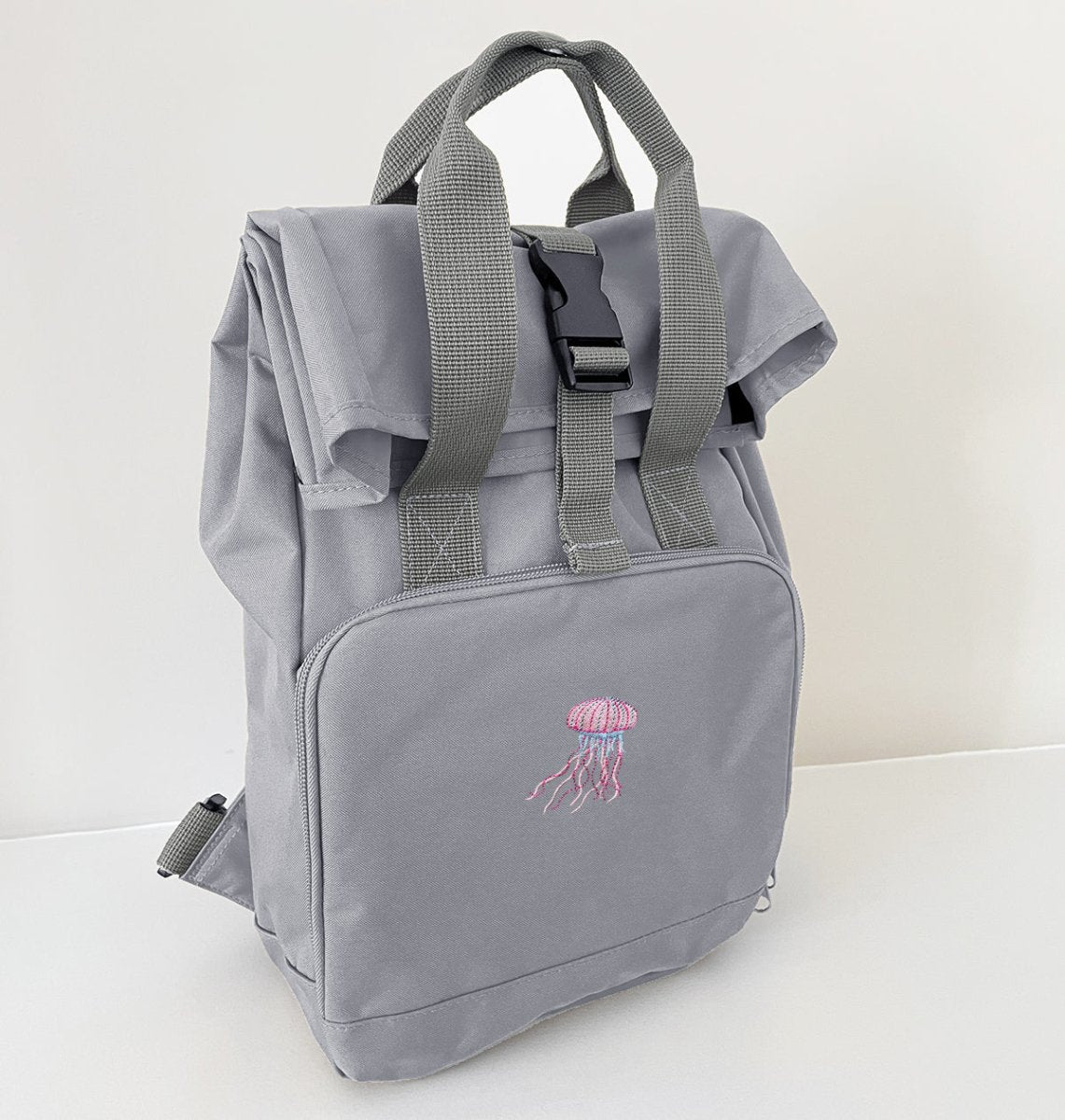 Jellyfish Mini Roll-top Recycled Backpack - Blue Panda