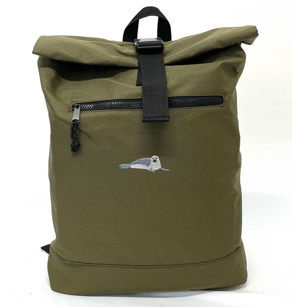 BagBase BG286 Zaino Riciclato Roll-Top, Poliestere 600D, Scomparto Laptop 15.6", Spalline Imbottite, 32x44x13 Cm