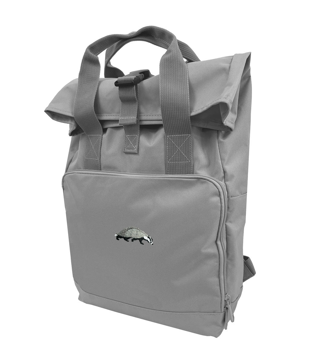 Badger Everyday Roll-top Recycled Backpack - Blue Panda