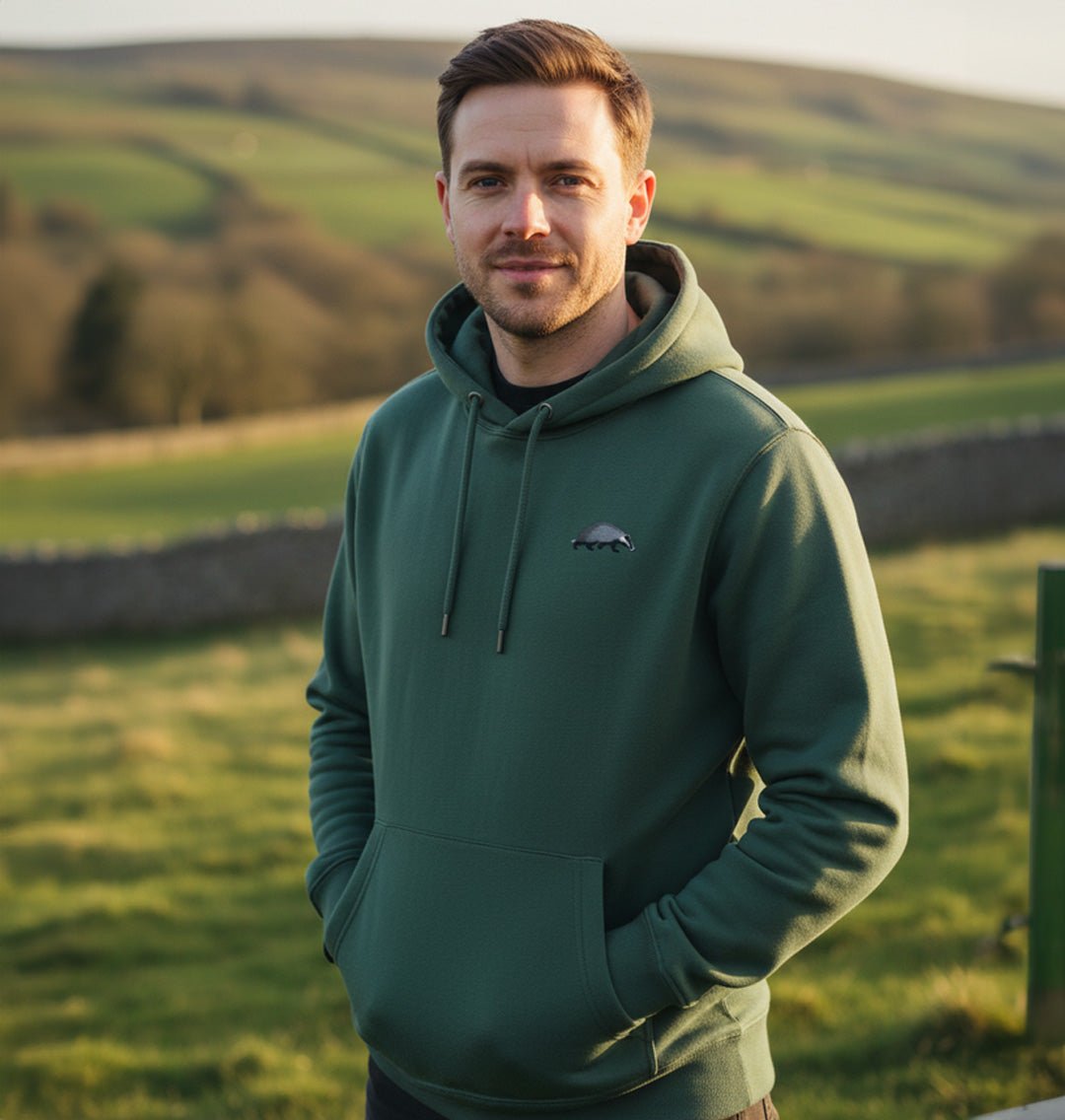 Badger Mens Hoodie - Blue Panda