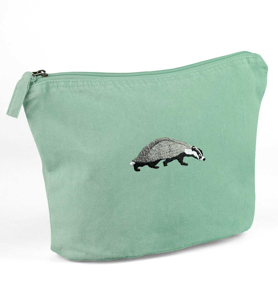Badger Recycled Cotton Accessory Pouch - Blue Panda