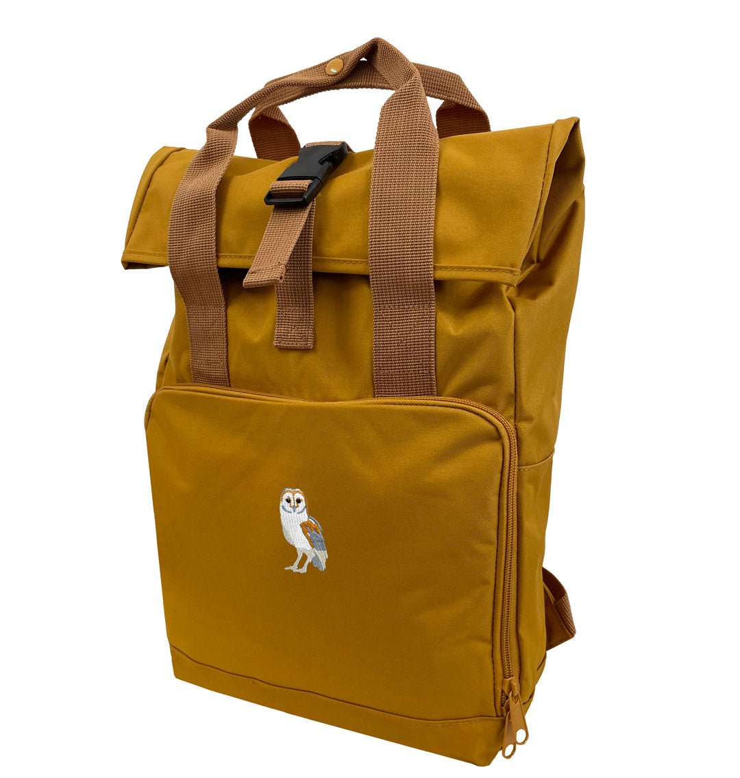 Barn Owl Everyday Roll-top Recycled Backpack - Blue Panda