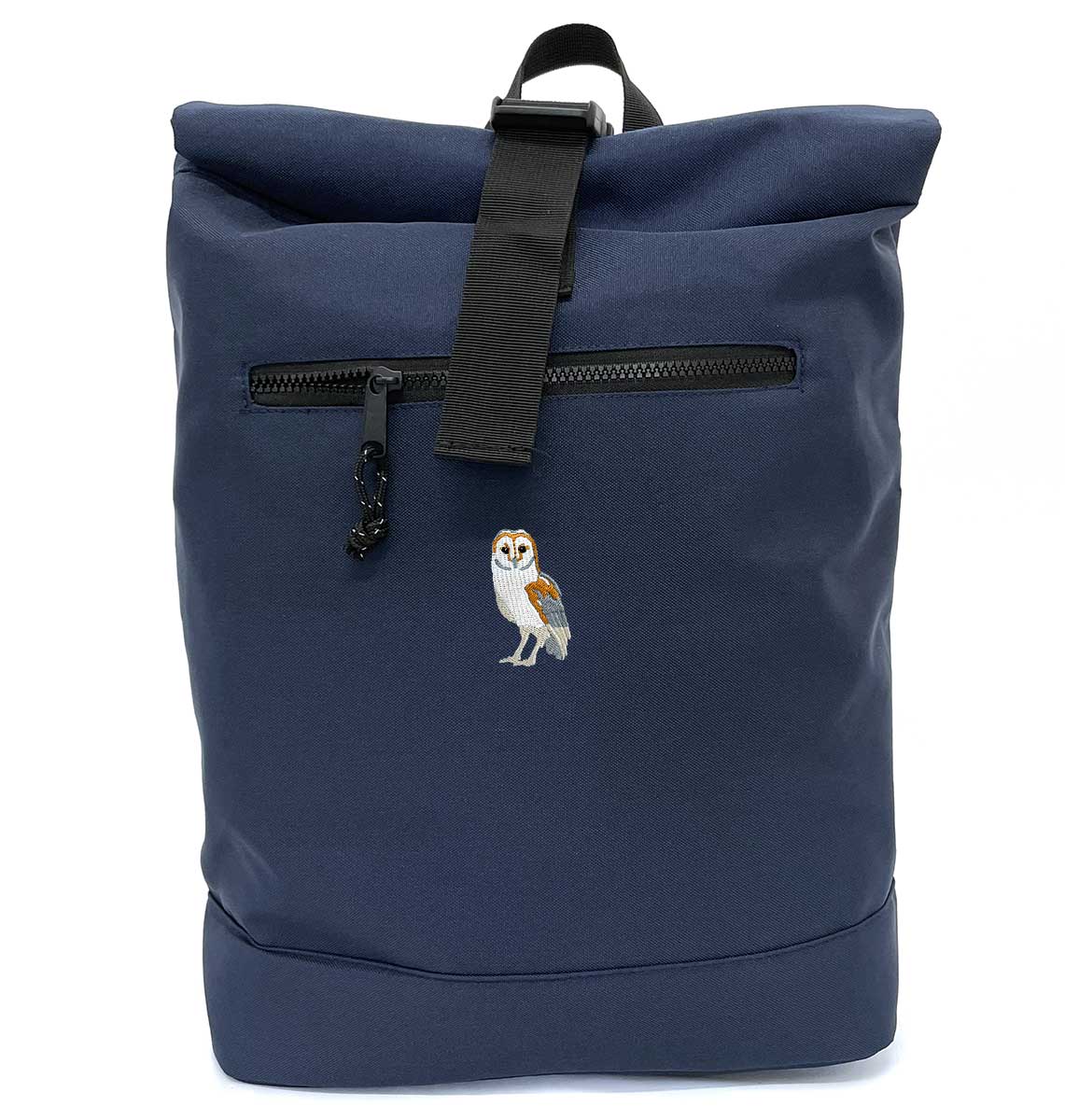 Barn Owl Recycled Roll - top Backpack - Blue Panda