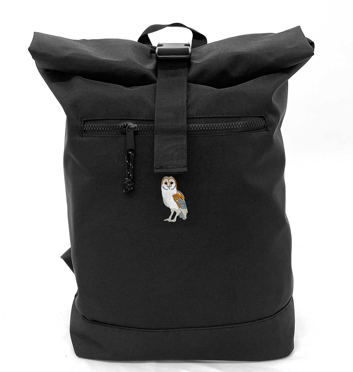 Barn Owl Recycled Roll - top Backpack - Blue Panda