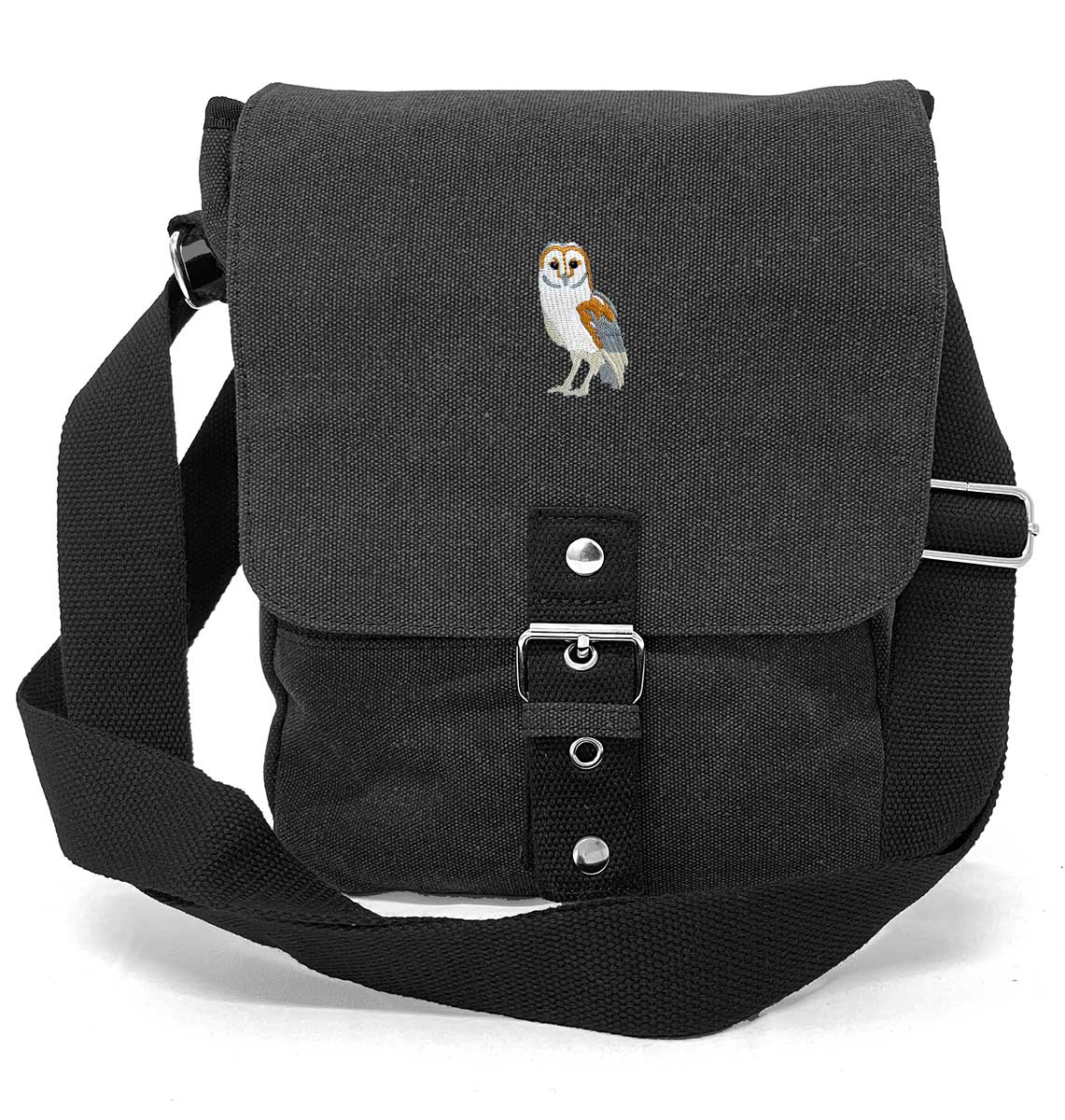 Barn Owl Vintage Canvas Tablet / iPad Bag - Blue Panda