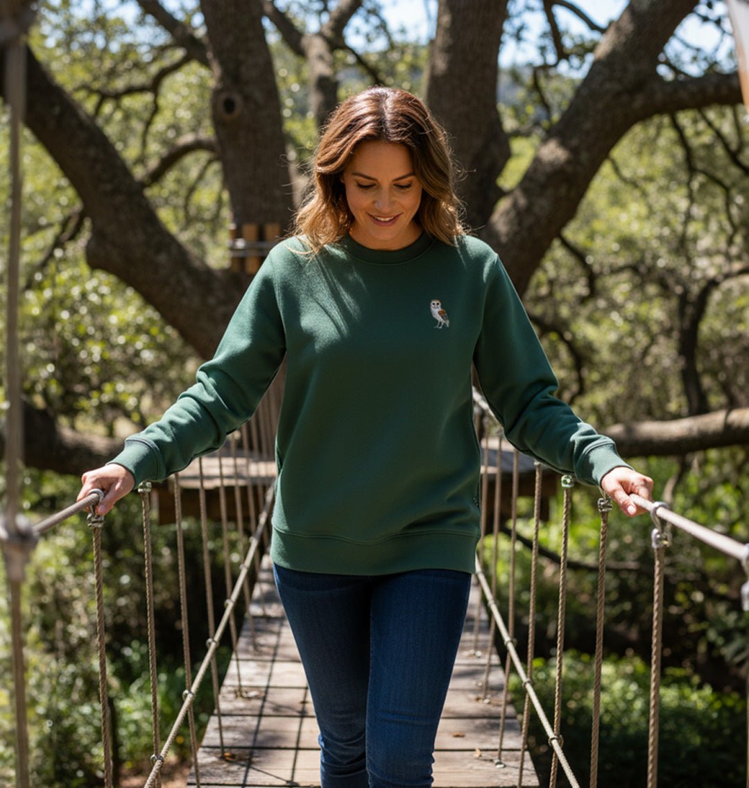 Barn Owl Womens Sweatshirt - Unisex - Blue Panda