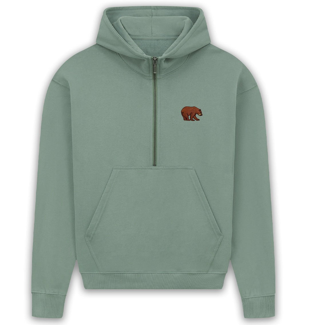 Bear Womens Half - Zip Hoodie - Blue Panda