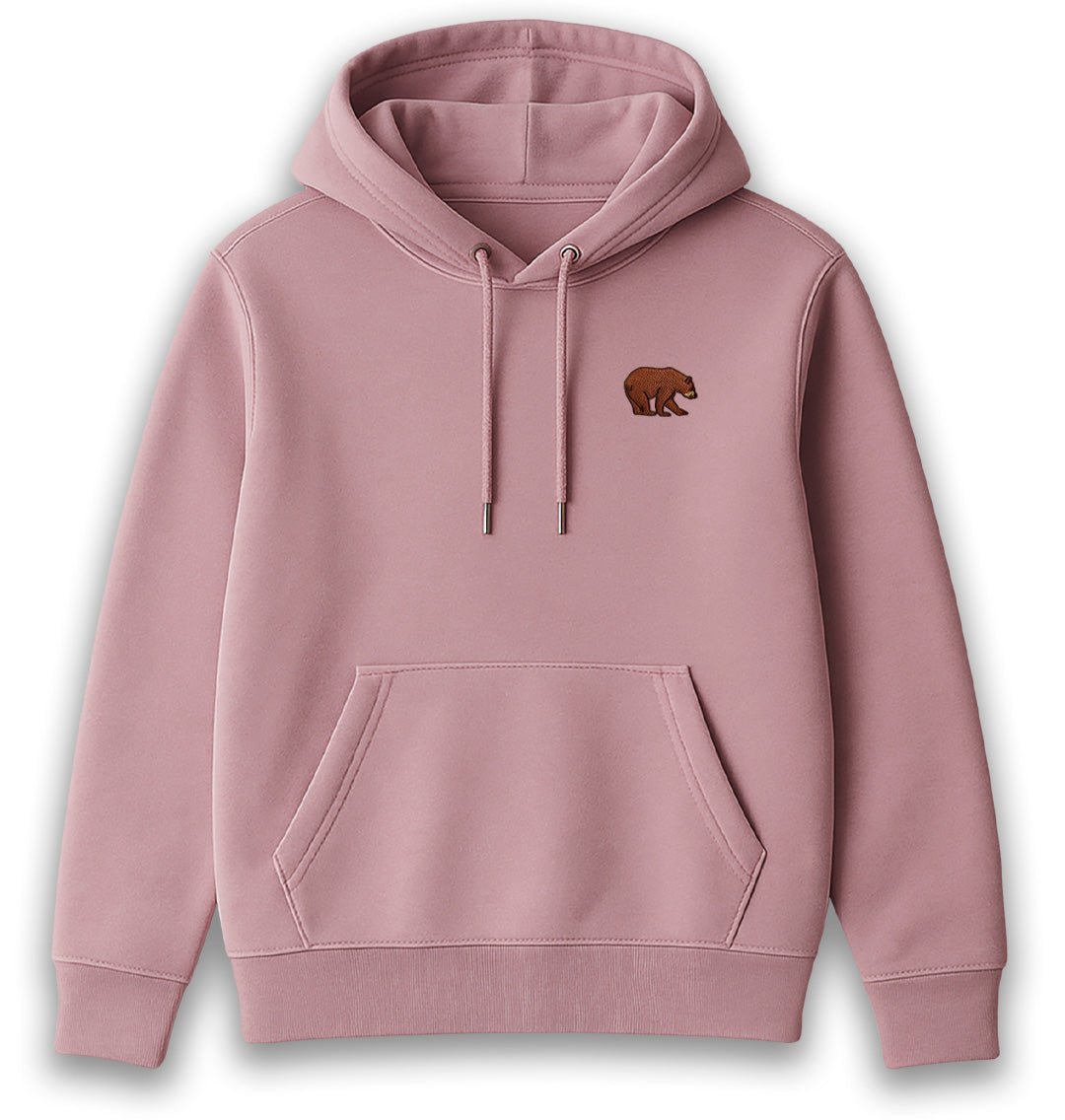 Bear Hoodie Womens Embroidered Animal Jumper UK Brown Bear
