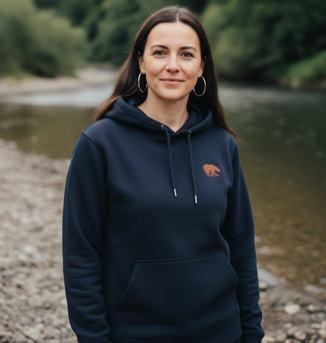 Bear Womens Hoodie - Unisex - Blue Panda
