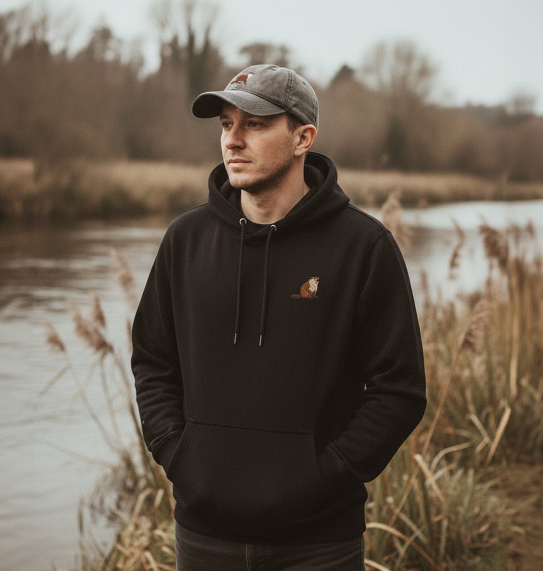 Beaver Mens Hoodie - Blue Panda