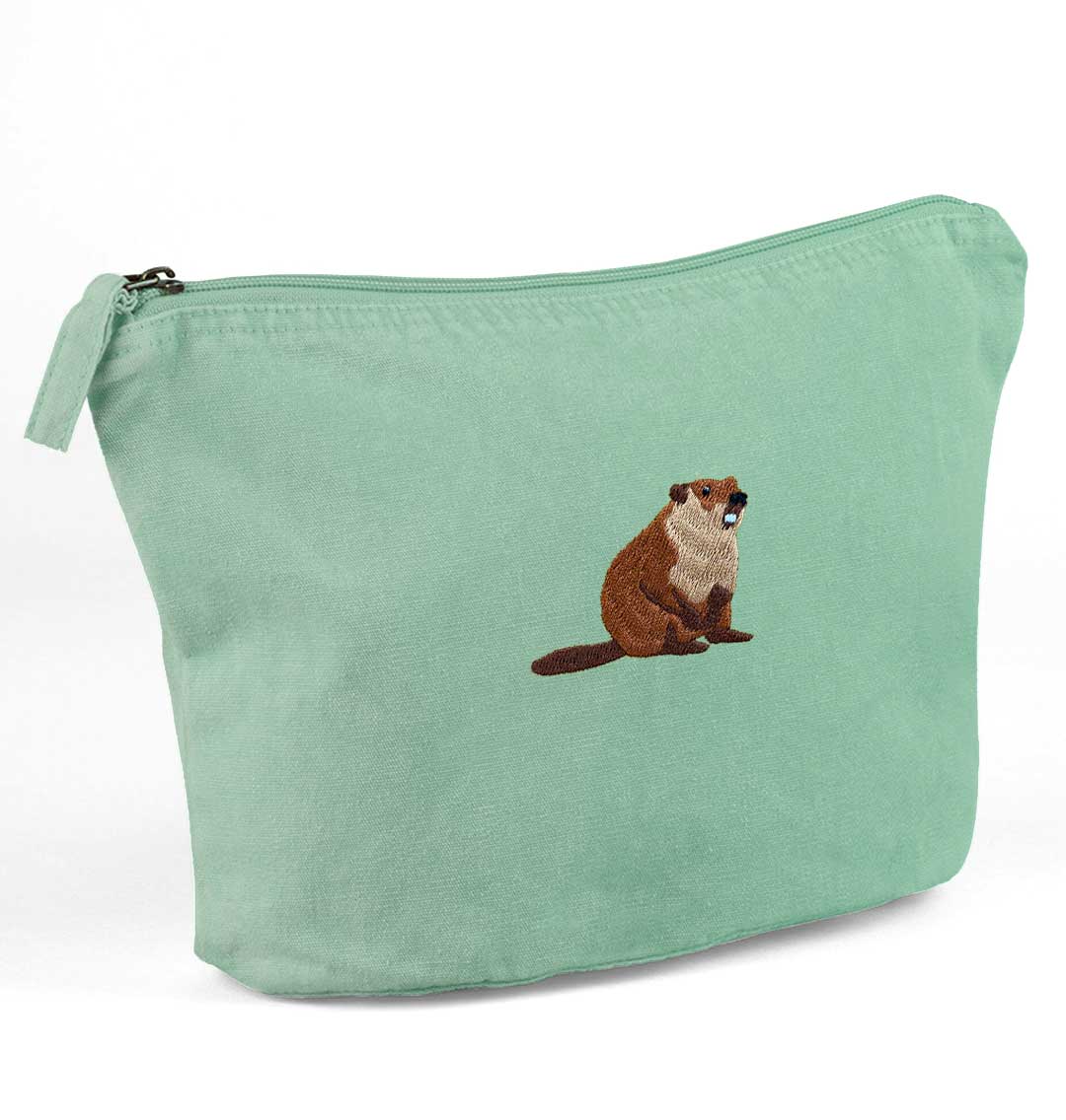 Beaver Recycled Cotton Accessory Pouch - Blue Panda