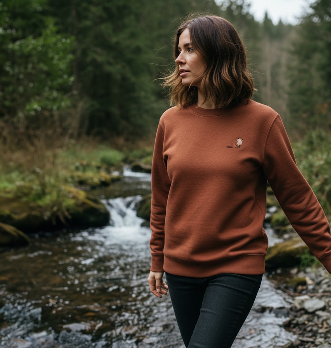 Beaver Womens Sweatshirt - Unisex - Blue Panda