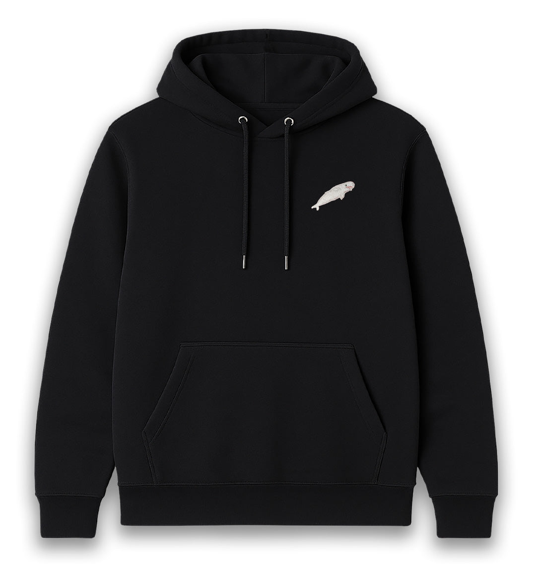 Beluga Whale Mens Hoodie - Blue Panda