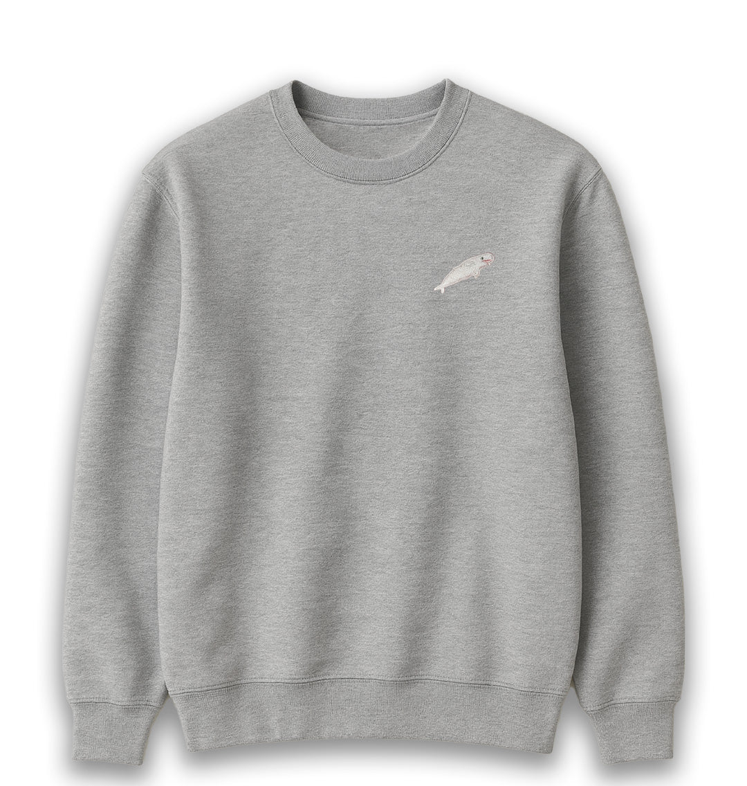 Beluga Whale Womens Sweatshirt - Unisex - Blue Panda