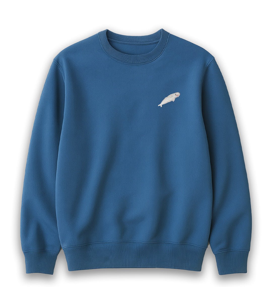 Beluga Whale Mens Sweatshirt - Blue Panda