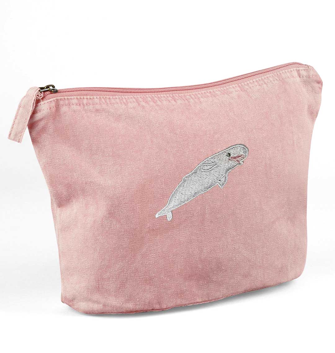 Beluga Whale Recycled Cotton Accessory Pouch - Blue Panda