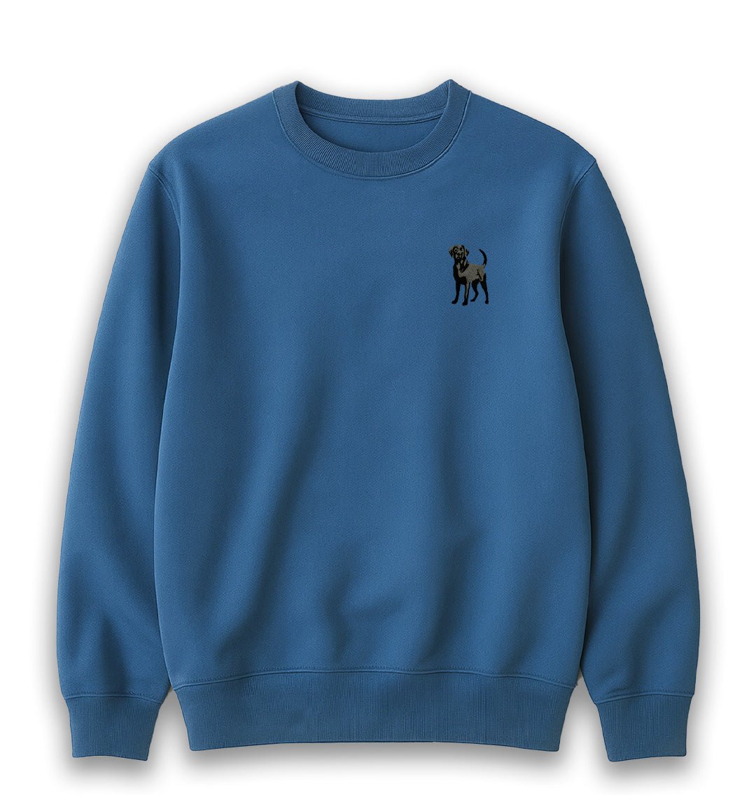 Black Labrador Mens Sweatshirt - Blue Panda