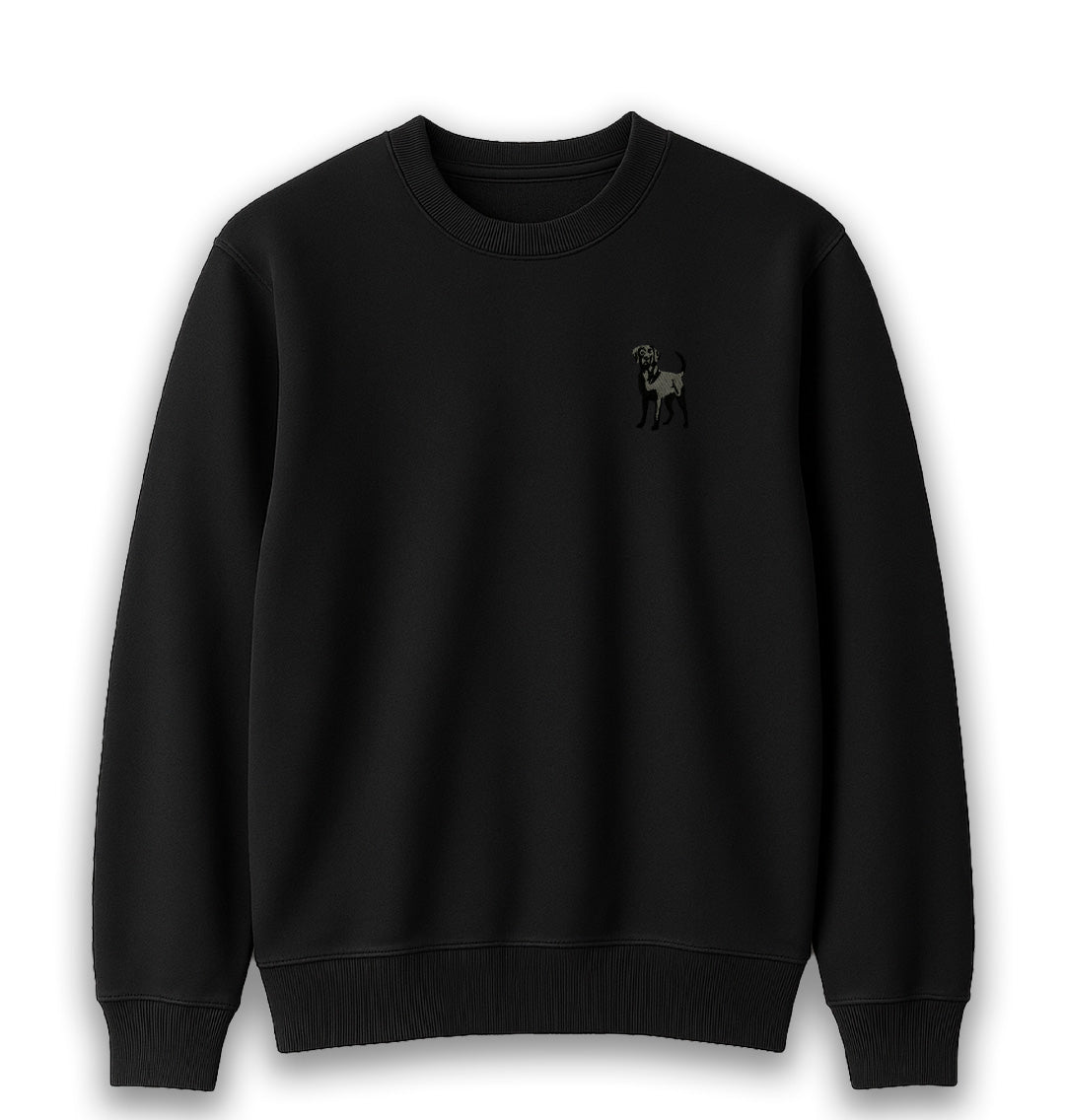 Black Labrador Mens Sweatshirt - Blue Panda