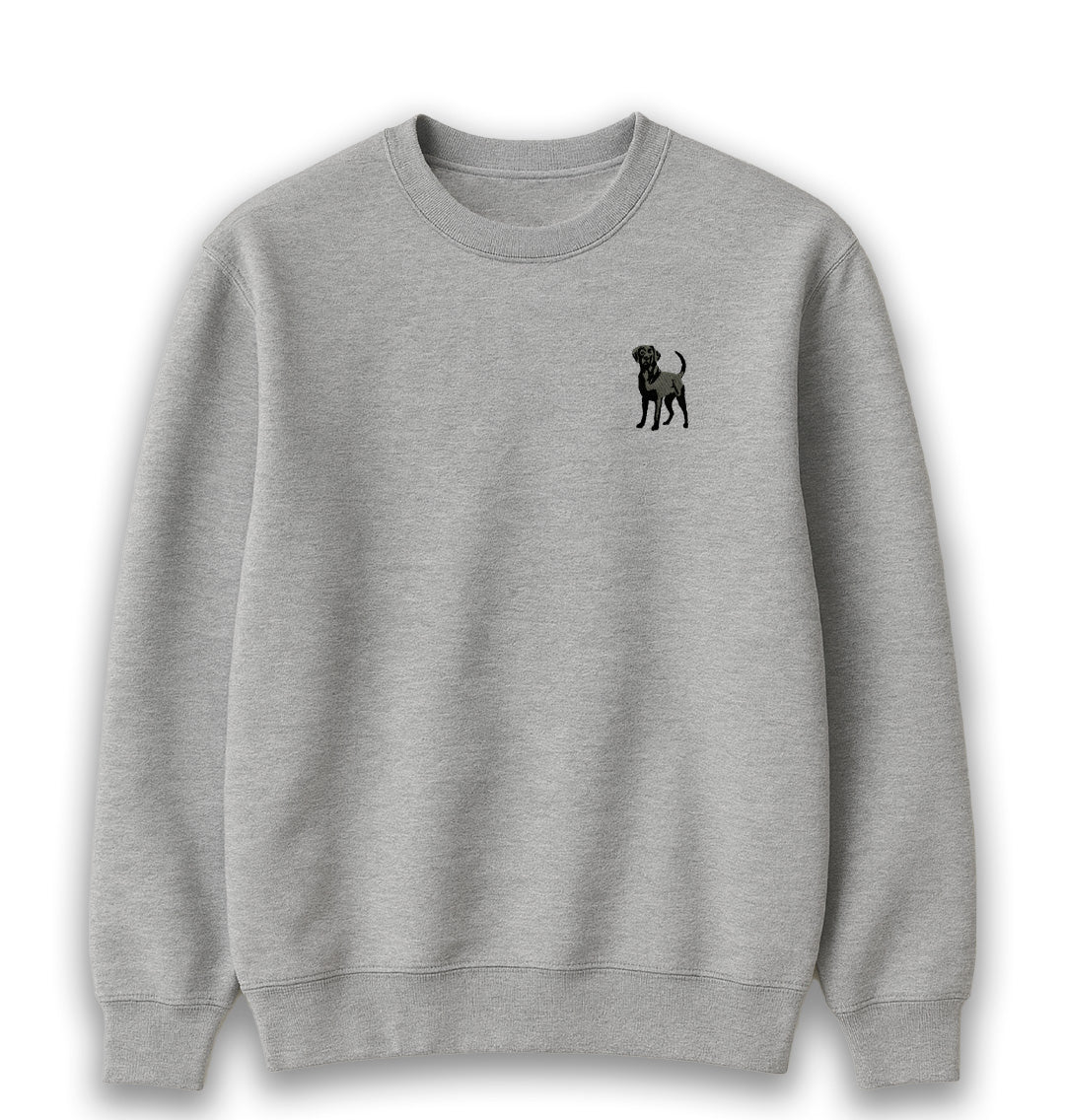 Black Labrador Womens Sweatshirt - Unisex - Blue Panda