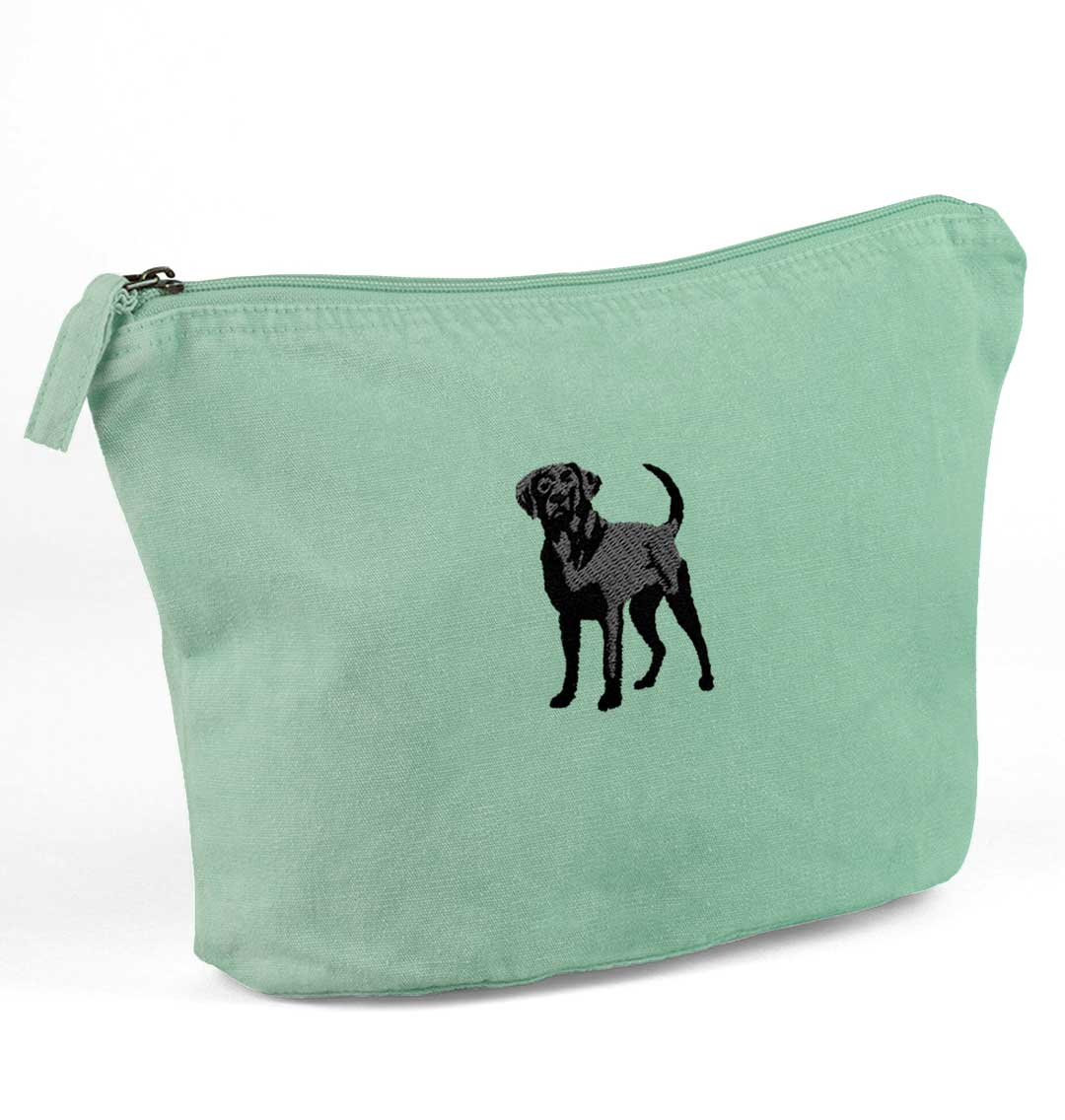 Black Labrador Recycled Cotton Accessory Pouch - Blue Panda