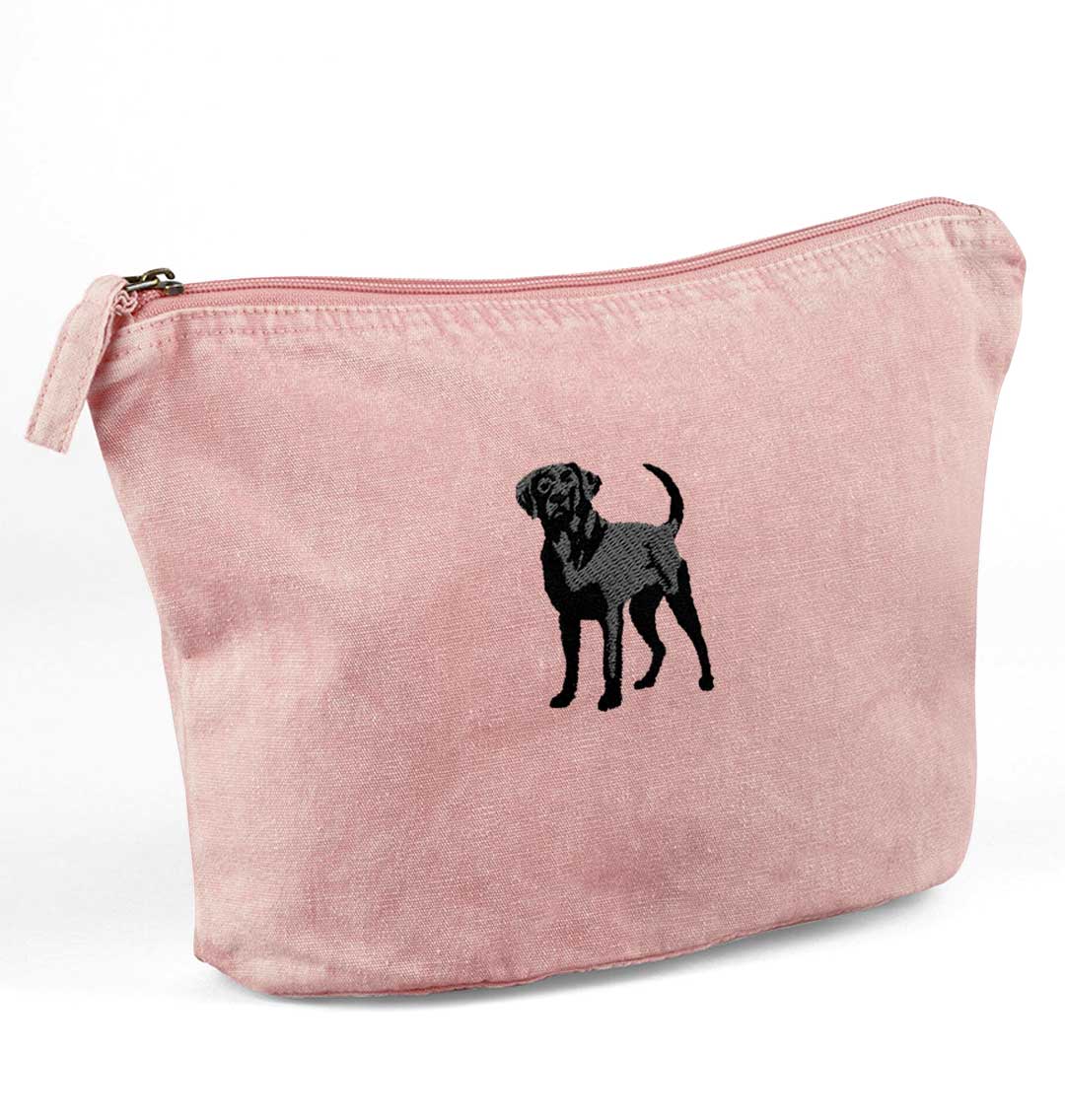 Black Labrador Recycled Cotton Accessory Pouch - Blue Panda