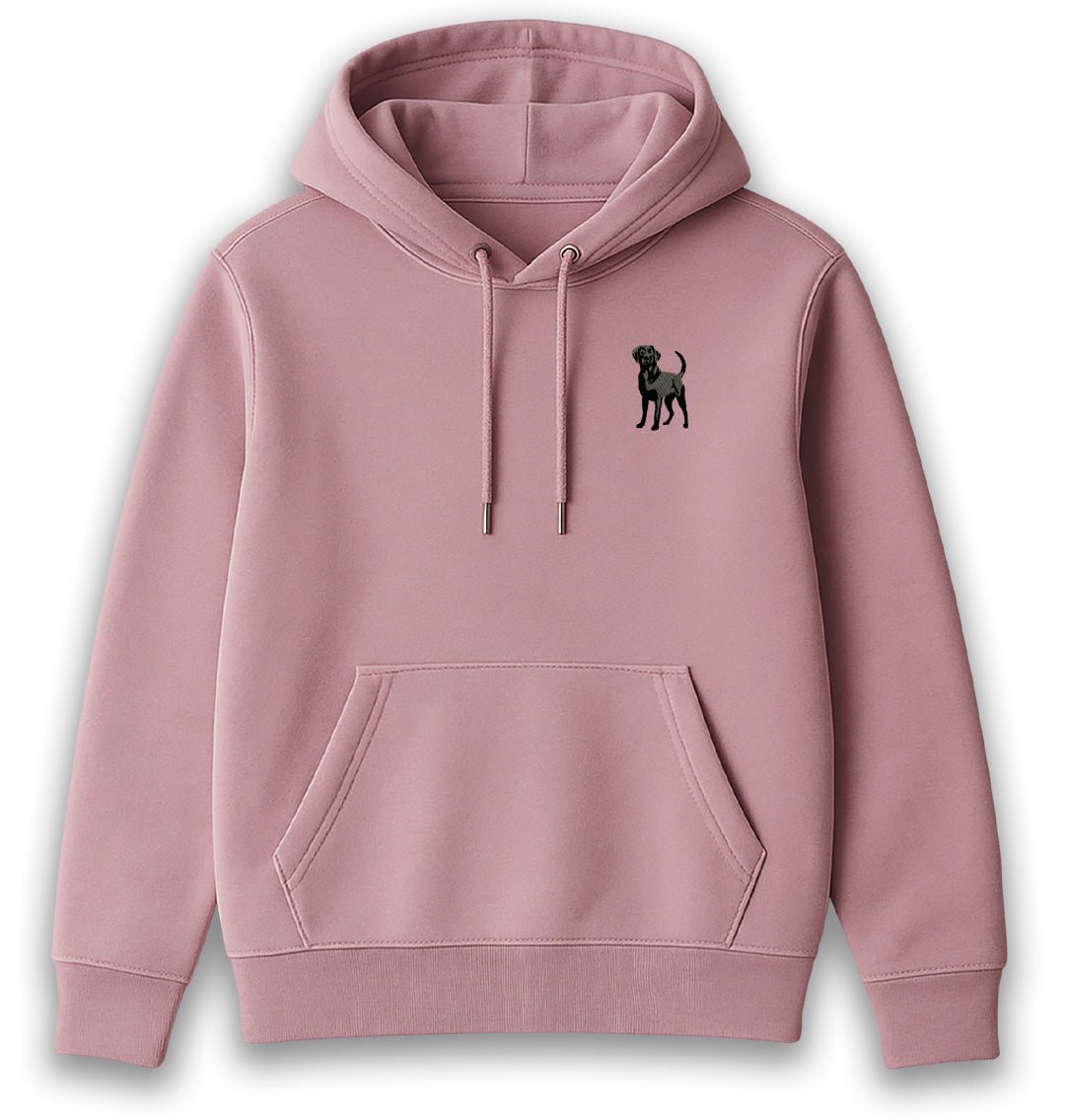Black Labrador Womens Hoodie - Unisex - Blue Panda