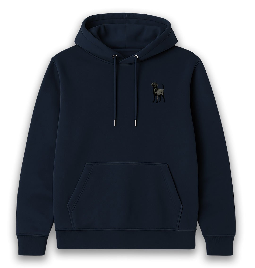 Black Labrador Womens Hoodie - Unisex - Blue Panda