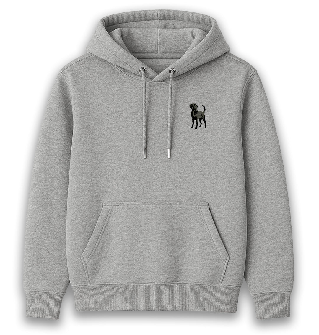 Black Labrador Womens Hoodie - Unisex - Blue Panda