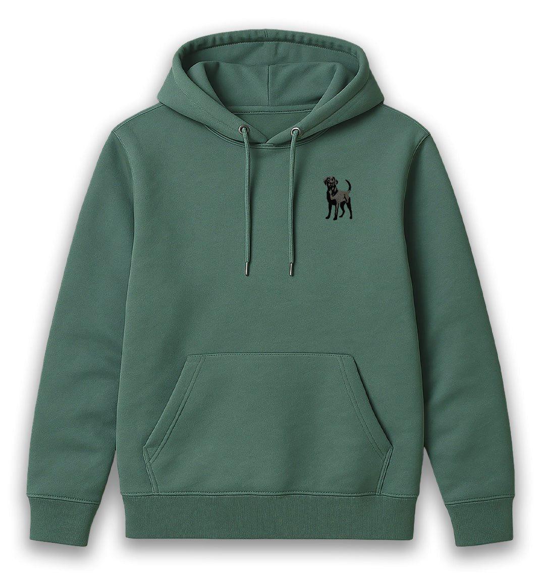 Black Labrador Womens Hoodie - Unisex - Blue Panda