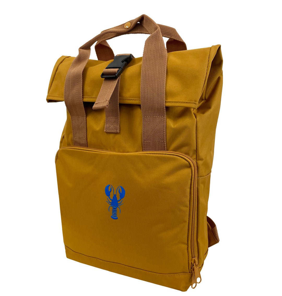 Blue Lobster Everyday Roll-top Recycled Backpack - Blue Panda