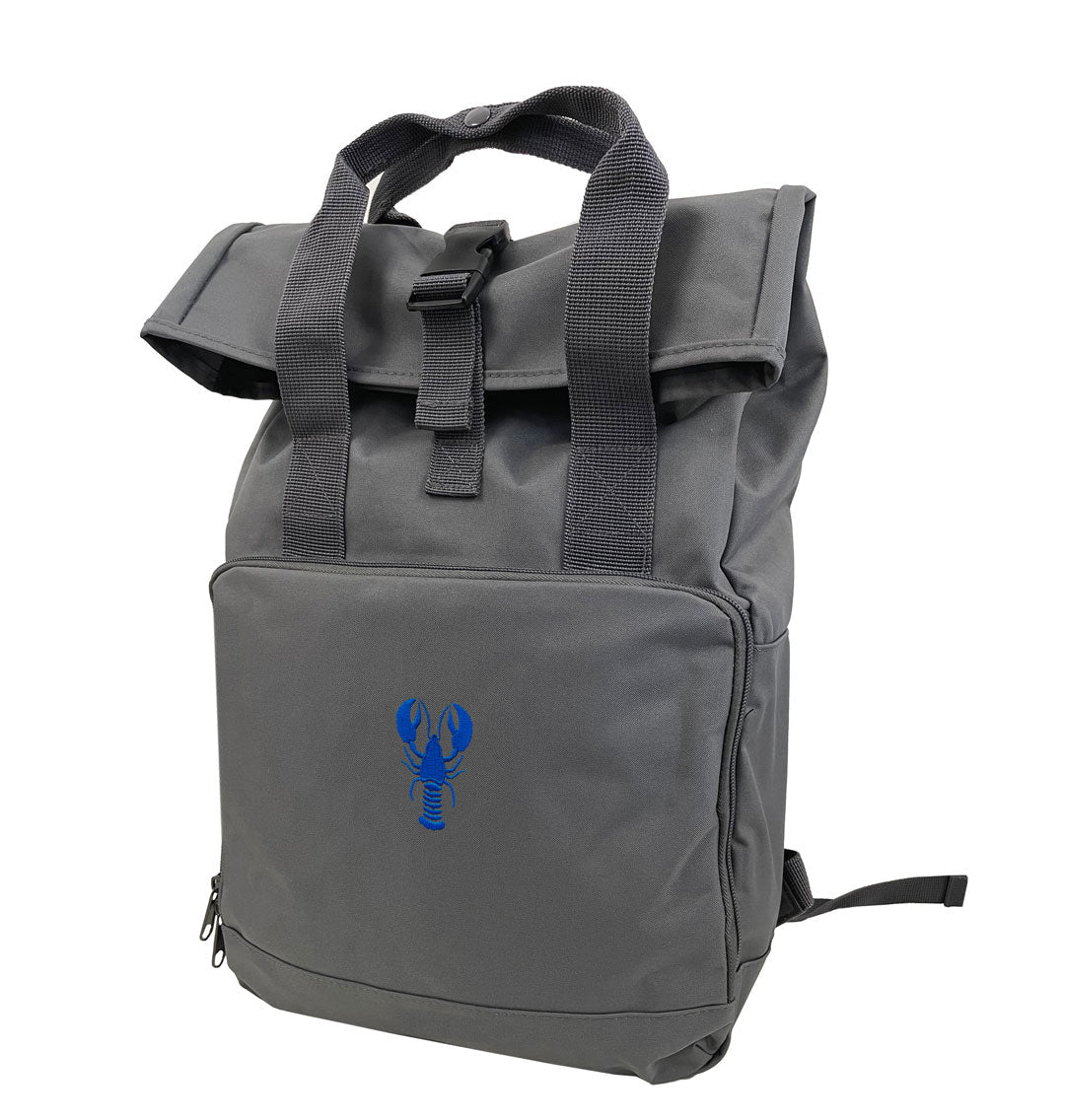 Blue Lobster Everyday Roll-top Recycled Backpack - Blue Panda