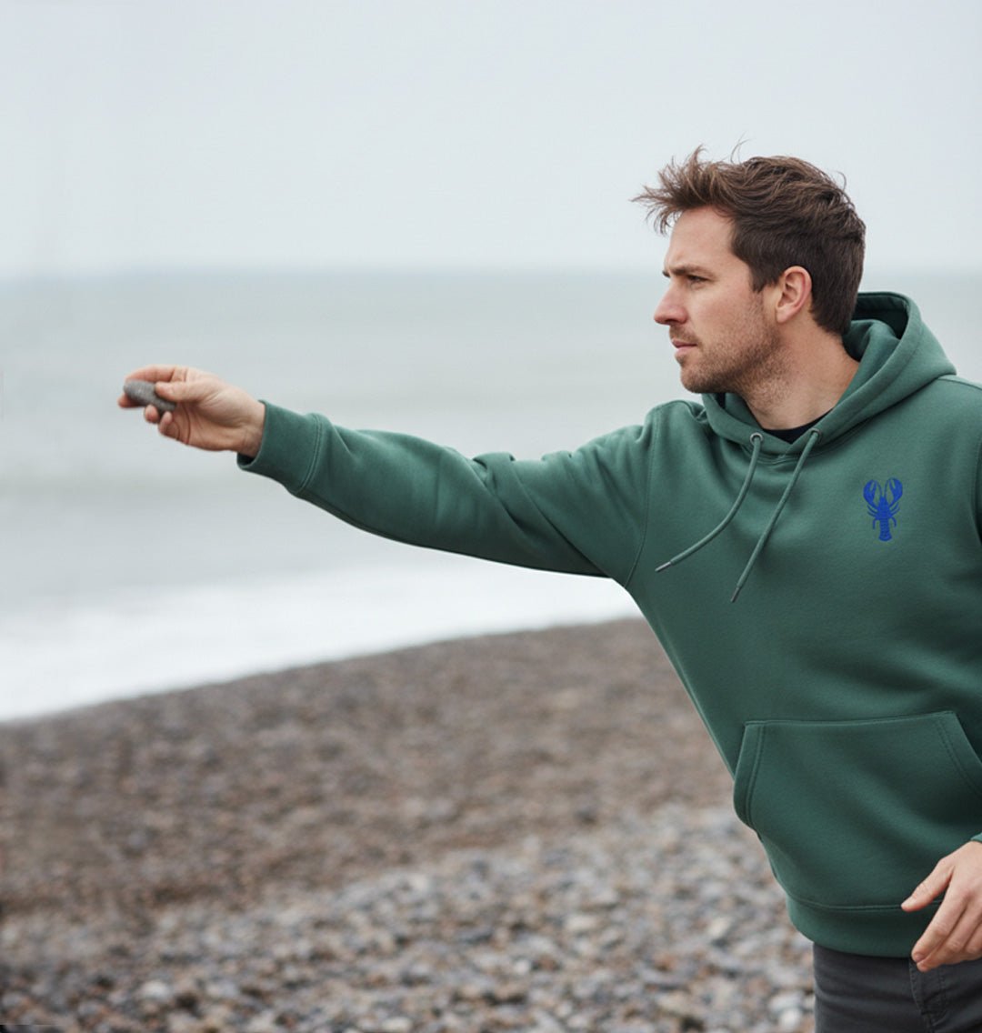 Blue Lobster Mens Hoodie - Blue Panda