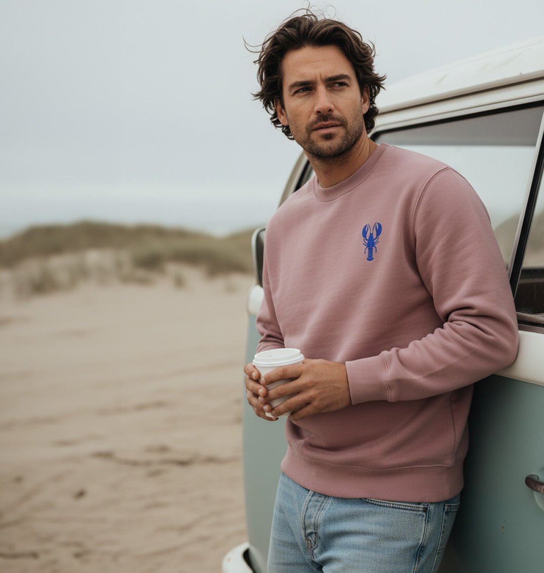 Blue Lobster Mens Sweatshirt - Blue Panda