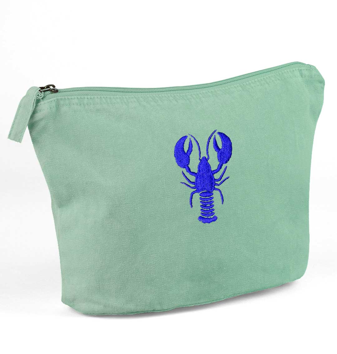 Blue Lobster Recycled Cotton Accessory Pouch - Blue Panda