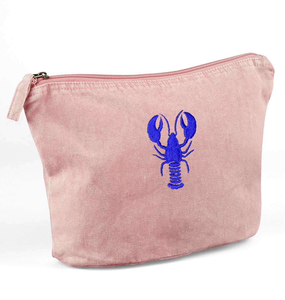 Blue Lobster Recycled Cotton Accessory Pouch - Blue Panda