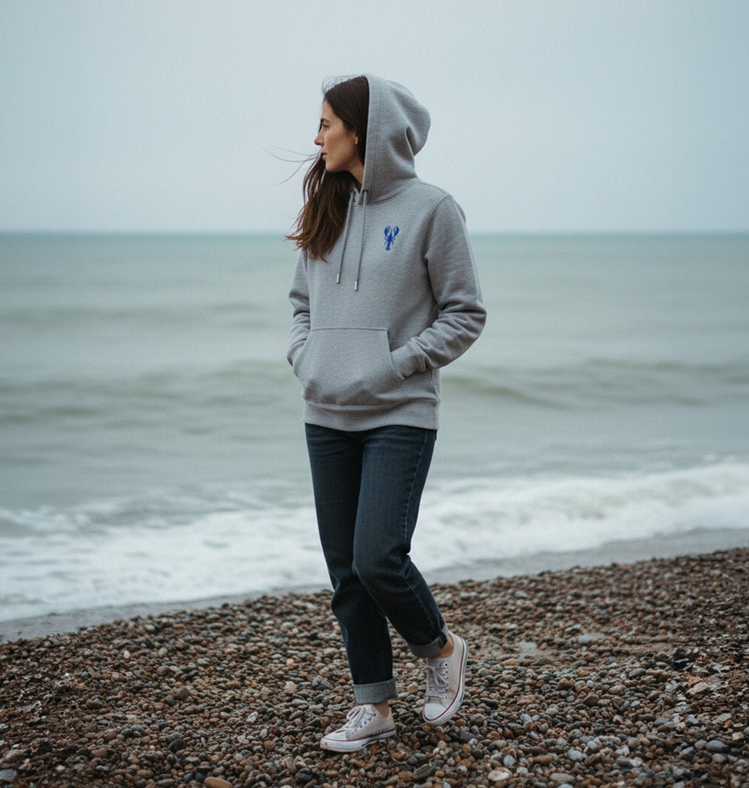Blue Lobster Womens Hoodie - Unisex - Blue Panda