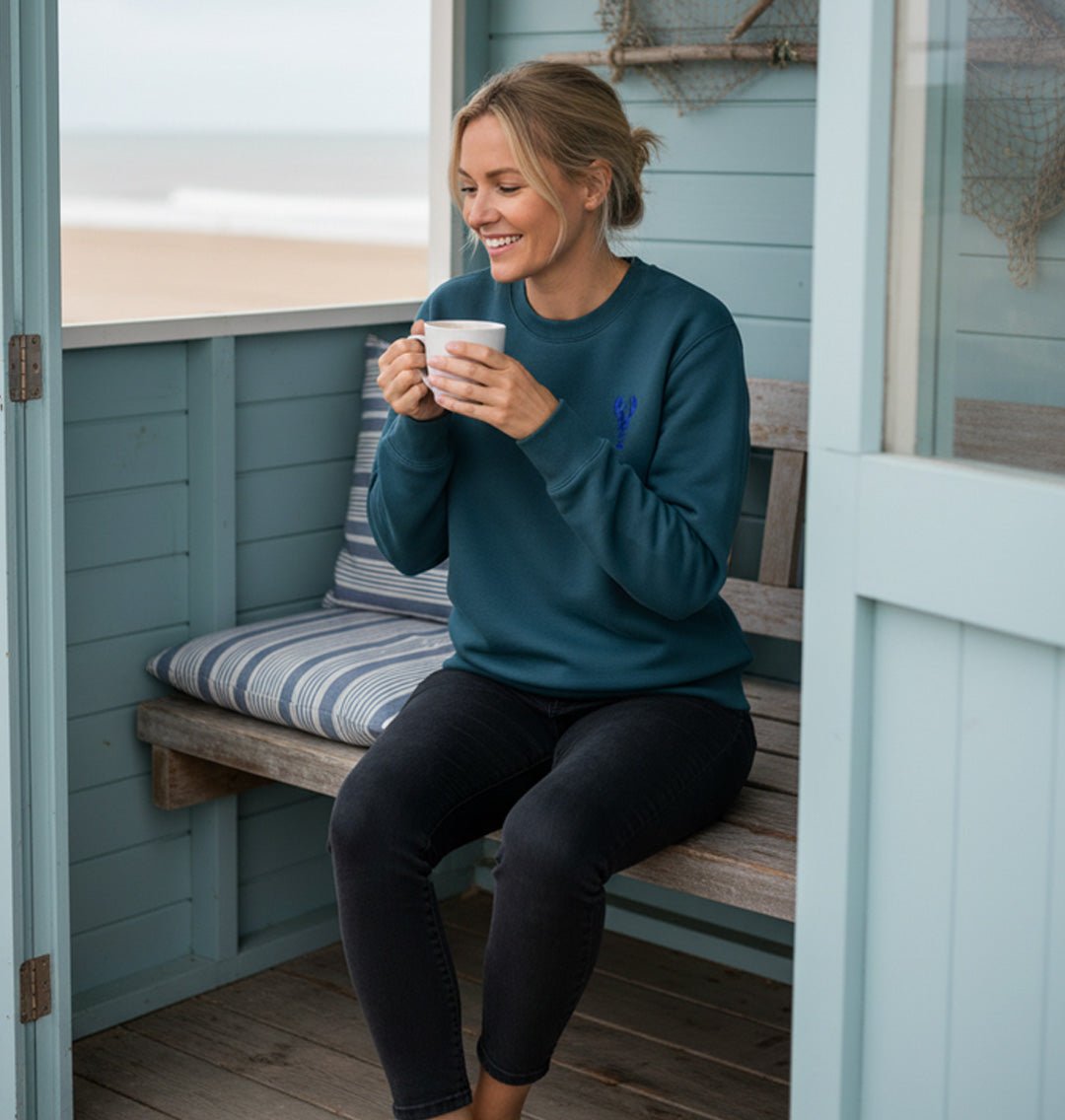 Blue Lobster Womens Sweatshirt - Unisex - Blue Panda