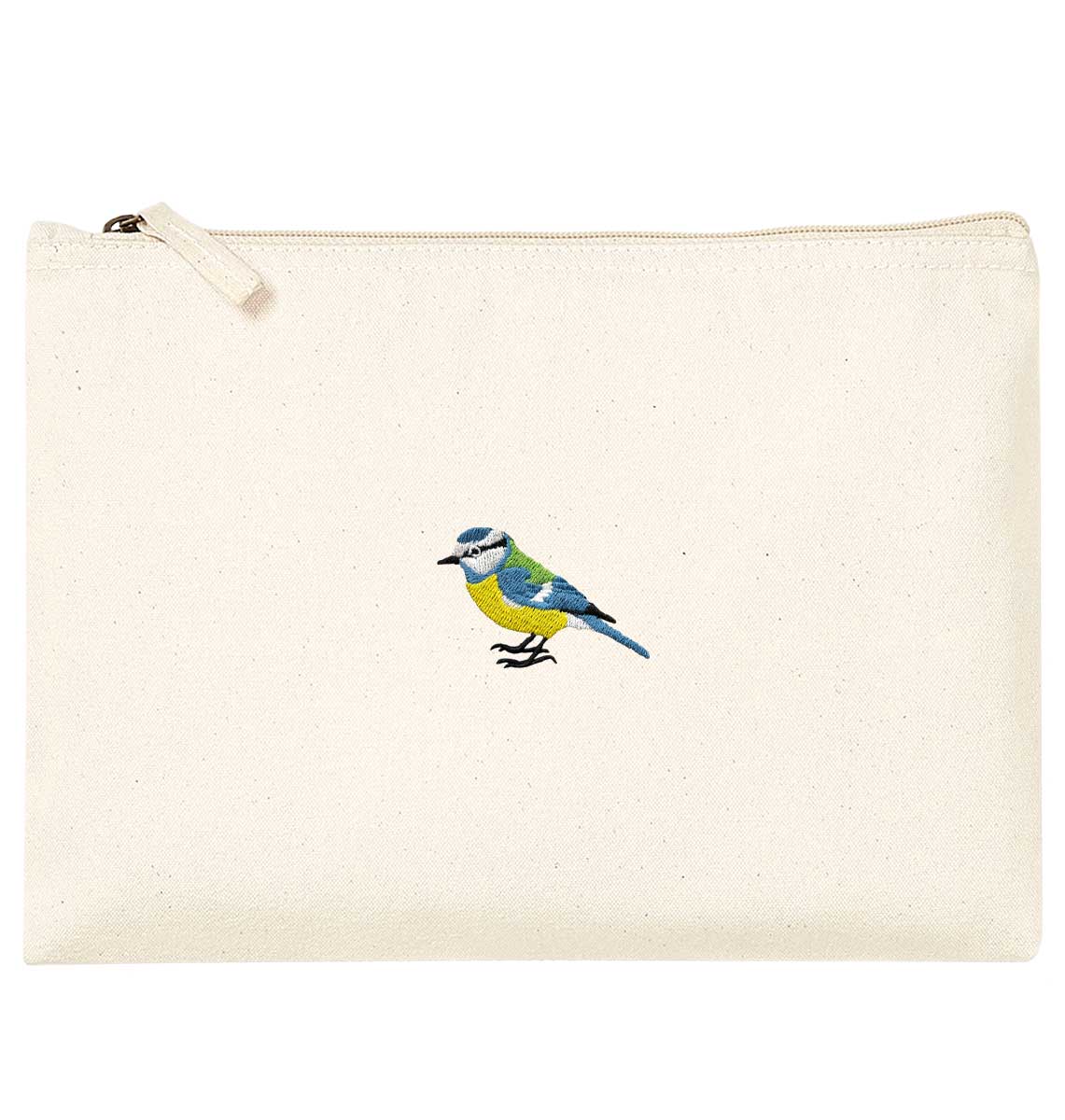 Blue Tit Organic Accessory Pouch - Blue Panda