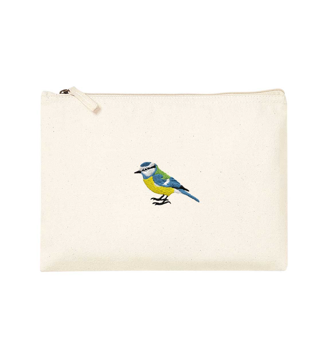 Blue Tit Organic Accessory Pouch - Blue Panda