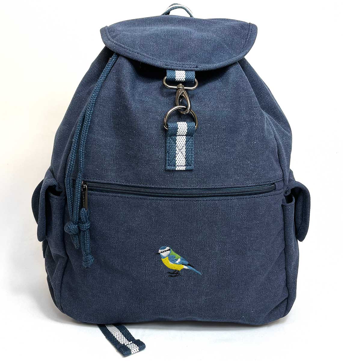 Blue Tit Vintage Canvas Backpack - Blue Panda