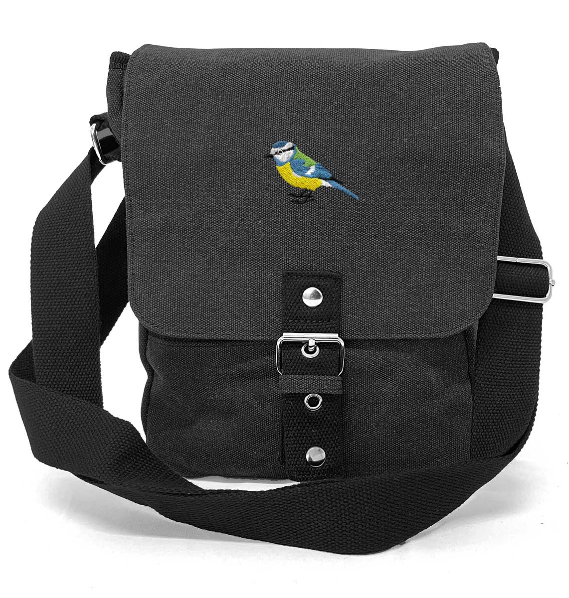 Blue Tit Vintage Canvas Tablet / iPad Bag - Blue Panda