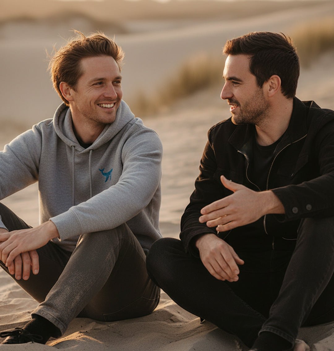 Blue Whale Mens Hoodie - Blue Panda