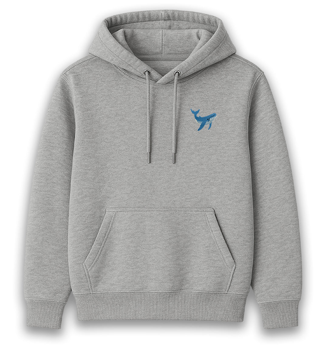 Blue Whale Womens Hoodie - Unisex - Blue Panda